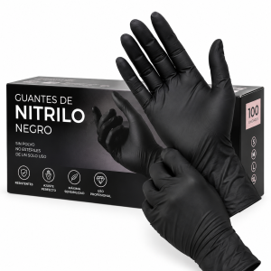 Guantes de Nitrilo Negro – 100 uds TALLA M